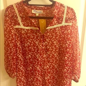 NWT Francesca's Red Blouse