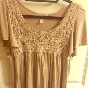 Tan Crochet Top