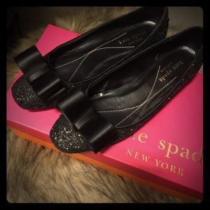Kate Spade Glitter Bow Flats