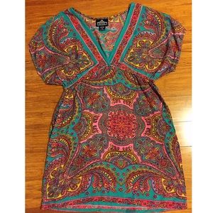 Colorful Paisley V-Neck Dress - Angie (Small)