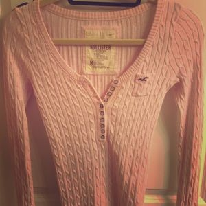 Hollister Baby Pink Henley Sweater