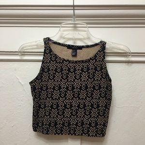 Nude/ Black tribal crop top.