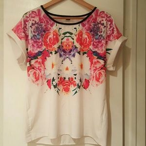 Symmetrical floral blouse