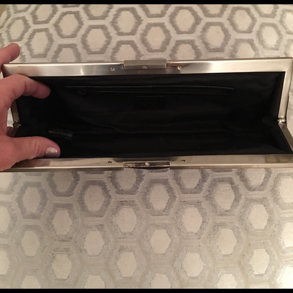 🚫SOLD🚫Calvin Klein Black Silver Clutch Bag - Picture 3 of 4