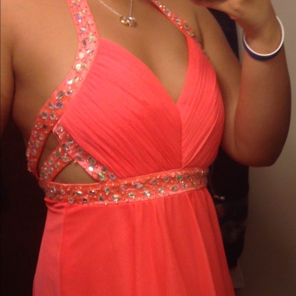 Coral prom dress