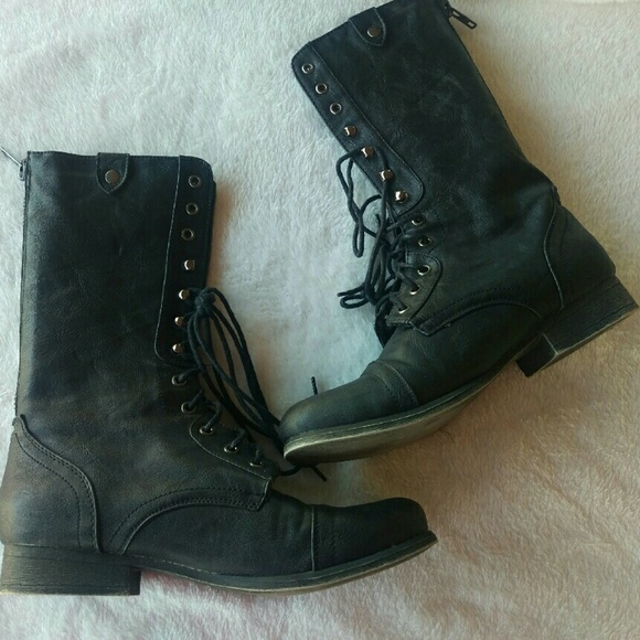Madden Girl - Black Combat / Moto Boots