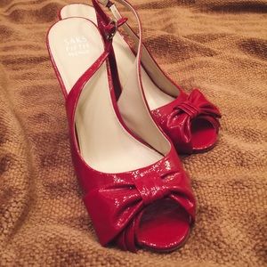 Saks Fifth Avenue Patent Leather Red Heels
