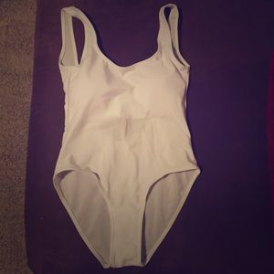 Large all white bathing suit!