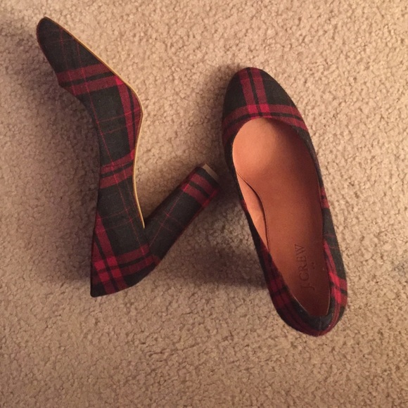 J.Crew plaid heels