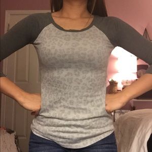 Cheetah print baseball tee American Eagle