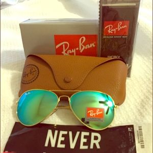 Ray-Ban Aviator Blue+Green Mirror Lens!!