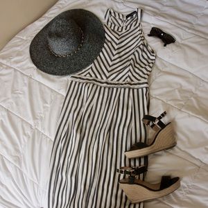 NWOT Black and white stripe maxi dress