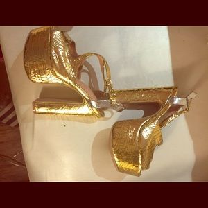 Jeffrey Campbell Gold Platforms