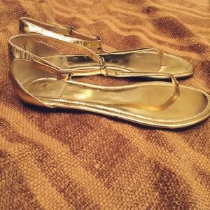 Never worn! Tory Burch gold sandals