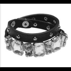 ✨LAST ONE✨Faux Leather & Rhinestone Wrap Bracelet