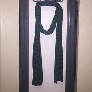 Green & Navy Striped Cotton Scarf