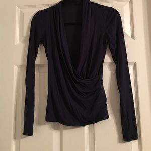 Bebe Navy Wrap Blouse!