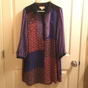 "Patchwork" silk dress