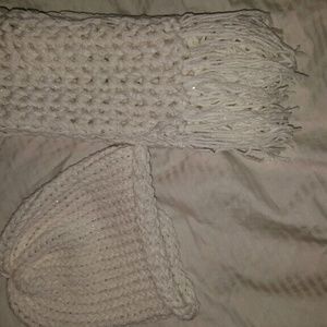 Crocheted scarf and beanie set