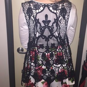 Hipster Black Lace Crotchet Vest
