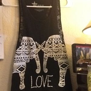 Elephant lace tank top