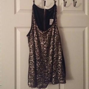 Black and Gold Sequin Tank