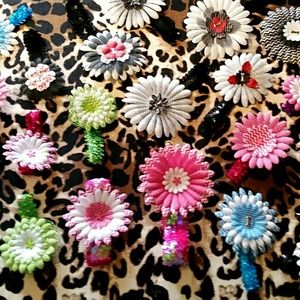 Lot of 5 random Kids streachy headbands or pet dog