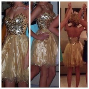 Short Gold Party Dress by Night Moves