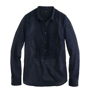 J.Crew Swiss Dot Tuxedo Shirt