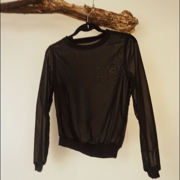 American Apparel Black Micro Mesh Pullover - XS