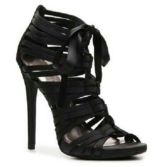 New Silk Lace up Dress Heels