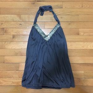 Express Grey Halter Top