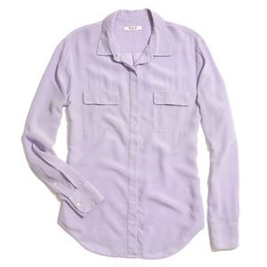 Madewell Lilac Silk Button Down