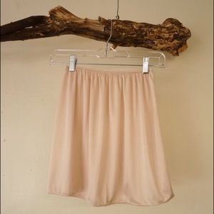 Vintage Blush Satin Slip Skirt - XS