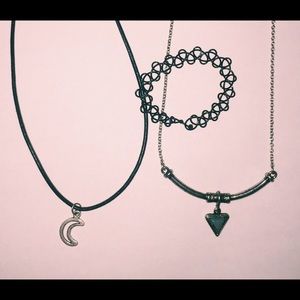 choker, necklace & bracelet