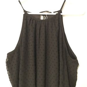 ELLE Black dot tie back dress Size L