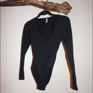 American Apparel Cotton Spandex Cross-V Bodysuit
