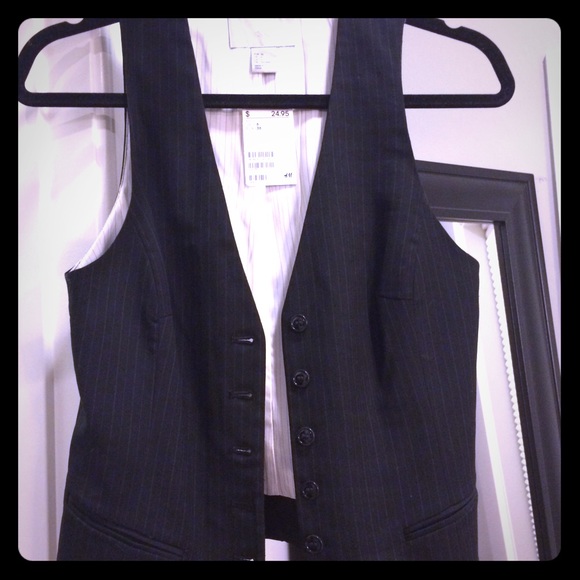Navy pinstripe vest