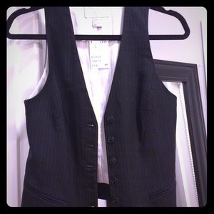 Navy pinstripe vest