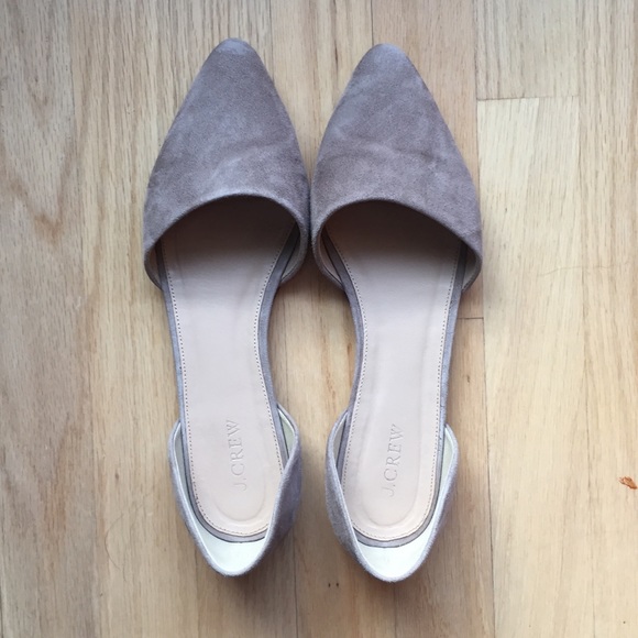 J. Crew Shoes - 💕🆕💕 J.Crew Suede D'Orsay Flats in Taupe