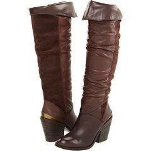 Lucky Brand Leather and Suede Brown Boots 7.5