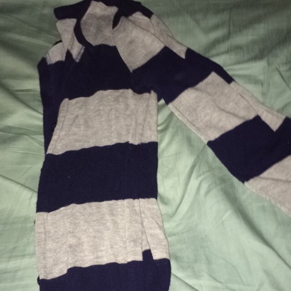 Navy blue striped cardigan