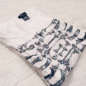 Iridescent White skull & bones shirt