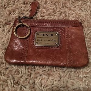 Brown leather Emory Zip coin wallet