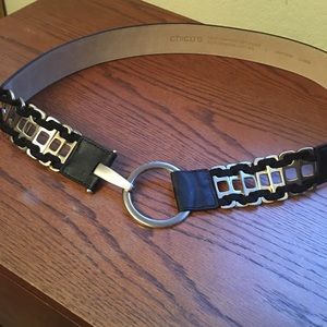 Fun & Funky Black and Silver Leather Belt 💋