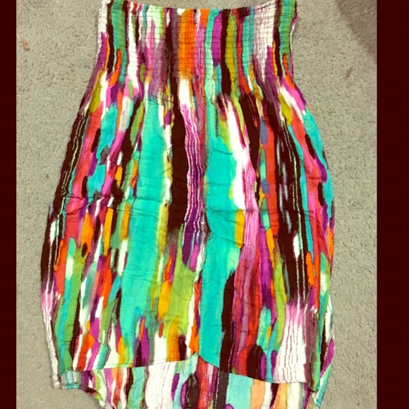 Bright high/ low mini dress