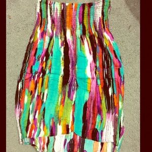 Bright high/ low mini dress