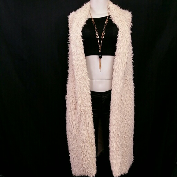 Fur long vest