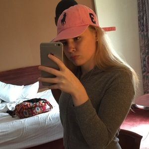 Pink polo hat