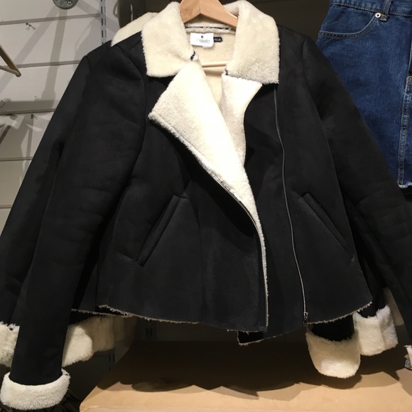 Brandy Melville suede furry jacket and coat